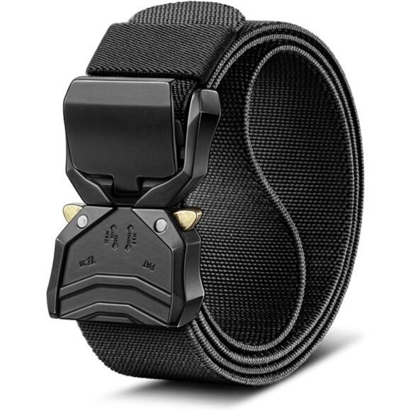 Mens tactical belt adjustable nylon webbing quick release buckle outdoor duty wo - Picture 1 of 8